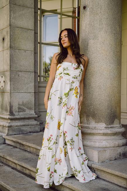 byTimo Linen Strap Dress Botanical kjole 2
