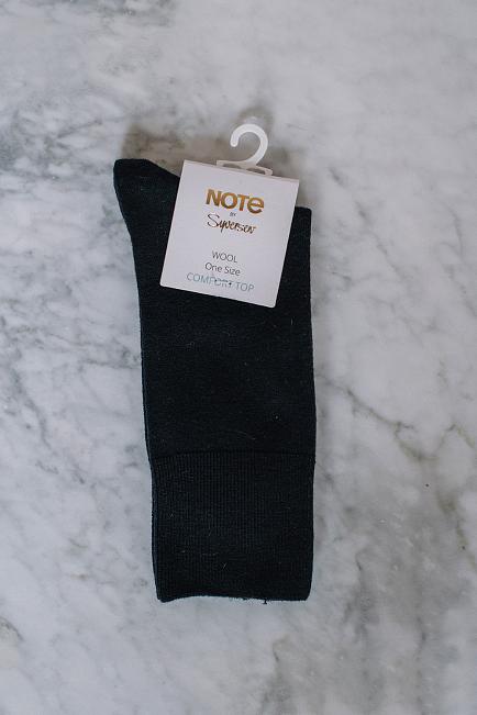 Note By Syversen Fine Wool Comfort Top Socks Black 