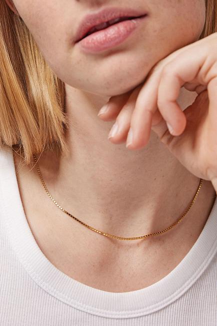 Enamel Copenhagen Box Chain Necklace Gold smykke