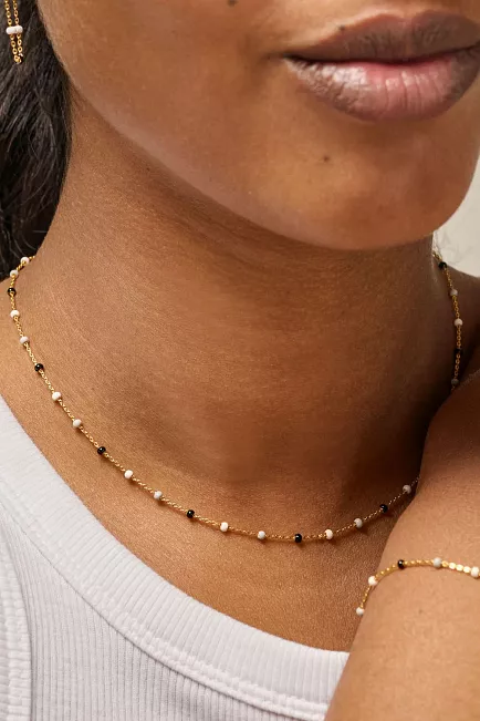 Enamel Copenhagen Lola Necklace Salt n Pepper smykke 2