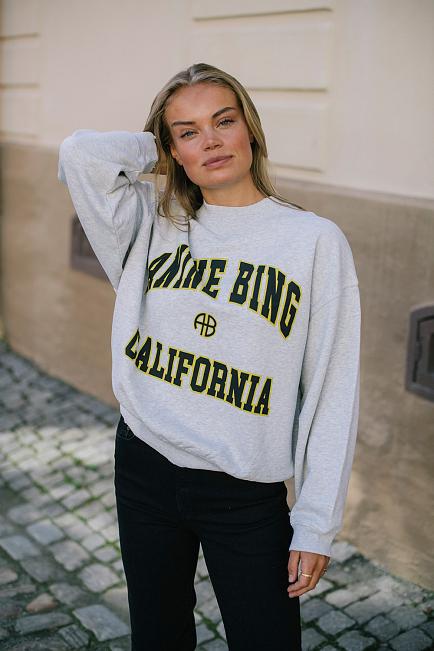 Anine Bing genser Jaci Sweatshirt California Washed Heather Grey