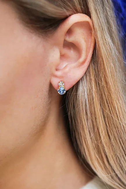 Caroline Svedbom Leah Earrings Gold Blue Combo øredobber