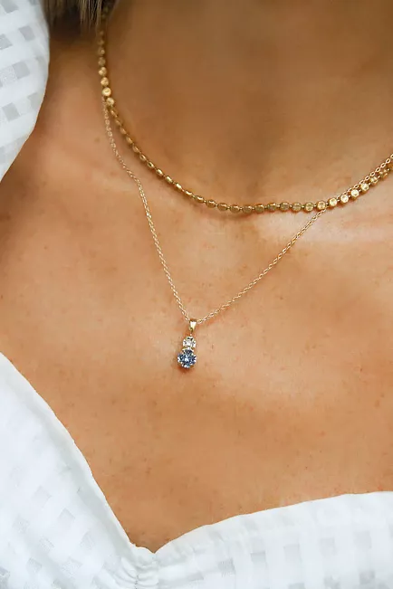 Caroline Svedbom Leah Necklace Gold Blue Combo smykke