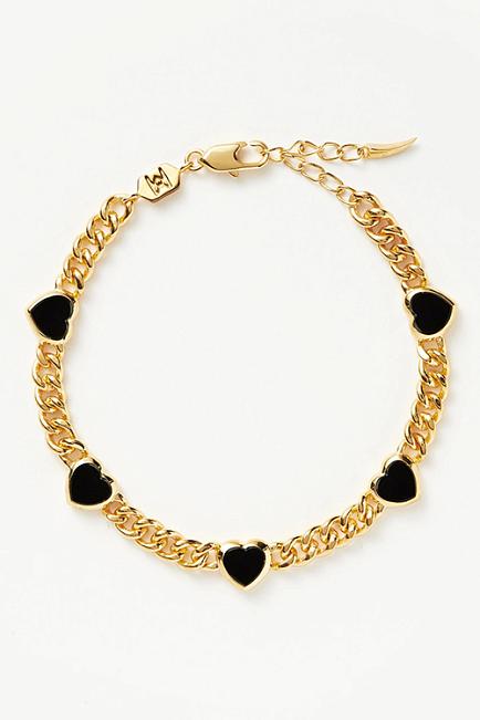 Missoma Black Onyx Heart Bracelet Gold armbånd 1