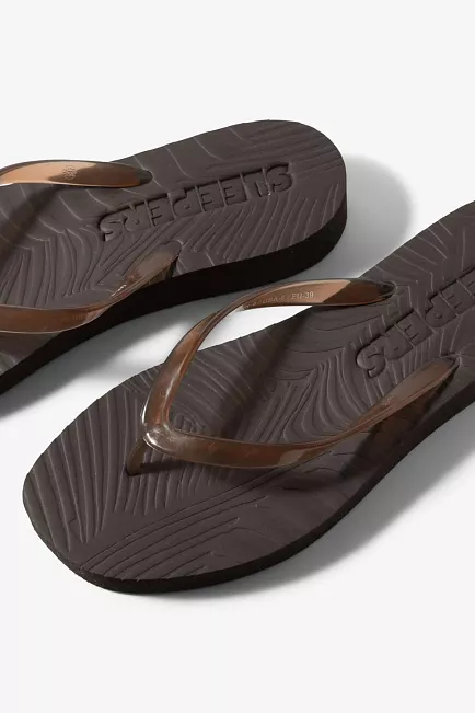 Sleepers Tapered Platform Flip Flops Brown Transparent sandaler 2