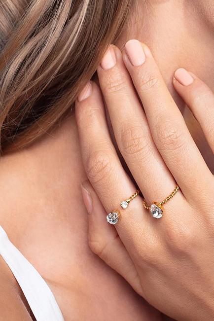Caroline Svedbom Niki Ring Gold Crystal ring