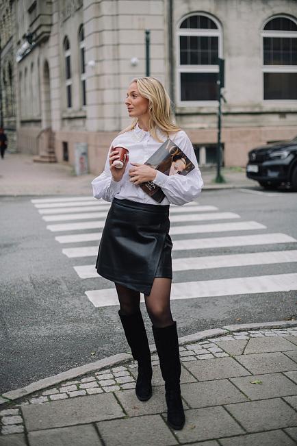 Natalie Leather Skirt Black 1