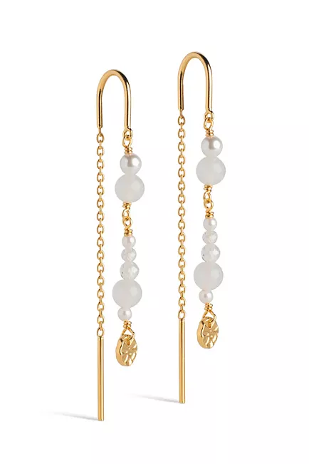 Enamel Copenhagen Sofia Earrings White And Pearls øredobber 2