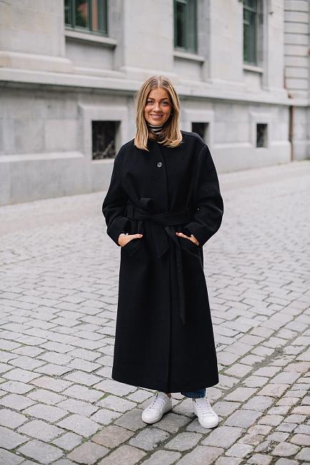 Dagmar Oversize Belted Coat Black  4