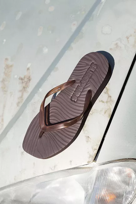 Sleepers Tapered Platform Flip Flops Brown Transparent sandaler