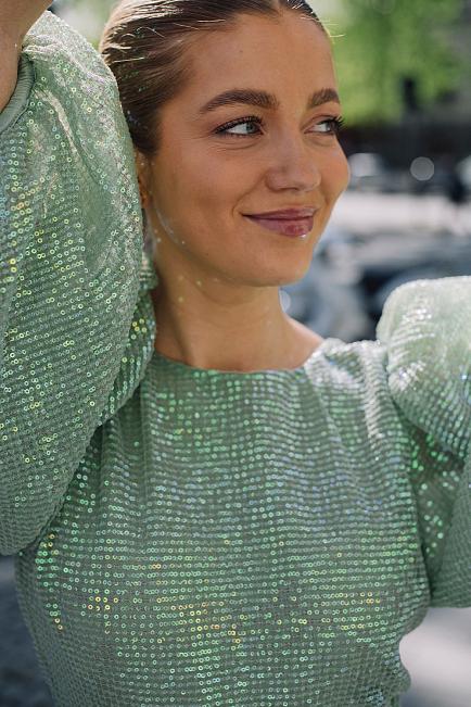 ByTimo Sequins Blouse green bluse 2