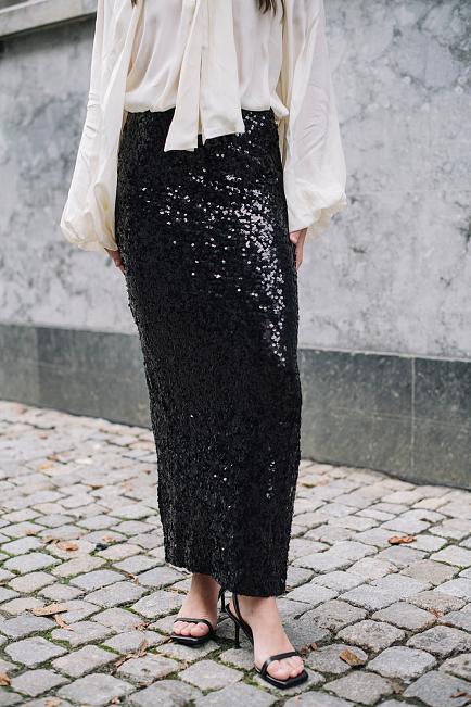 byTiMo Sequins Skirt Black skjørt