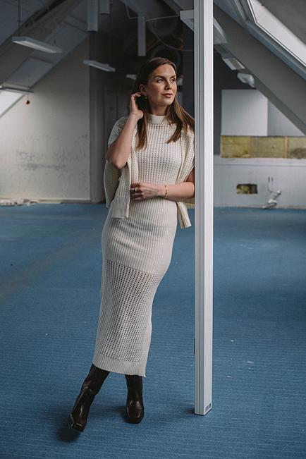 Holzweiler Solange Crochet Dress Ecru Kjole
