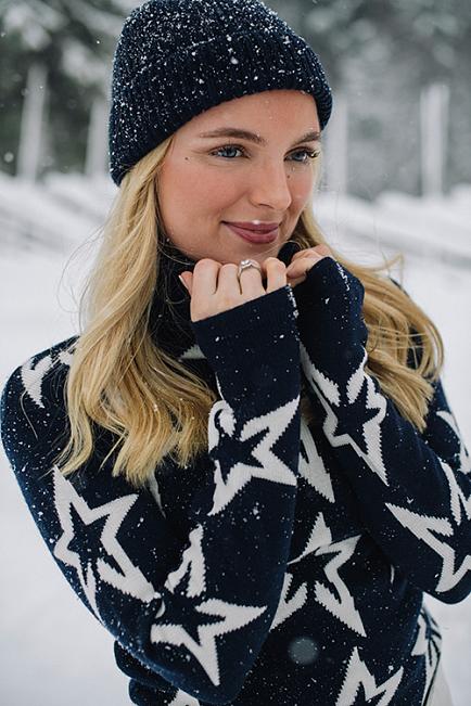 Perfect Moment Star Dust Sweater Navy/Snow White Star turtleneck