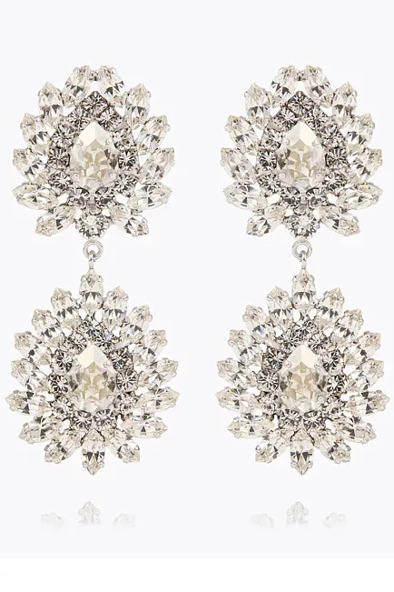 Caroline Svedbom Milano Earrings Rhodium Crystal/Silvershade øredobber 2