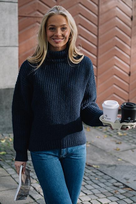Anine Bing Sydney Sweater Midnight Navy genser