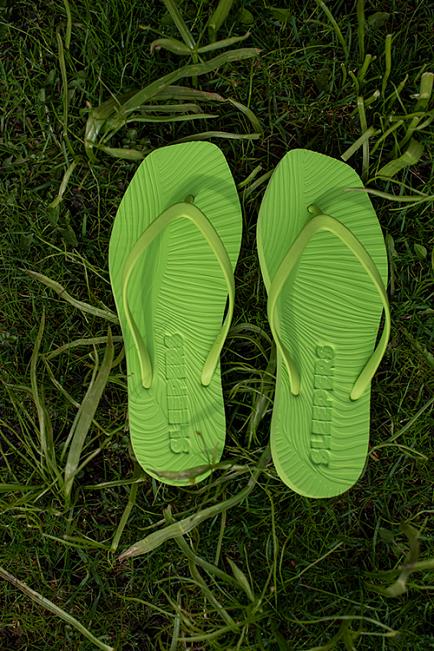 Sleepers Tapered Flip Flops Lime Green sandaler