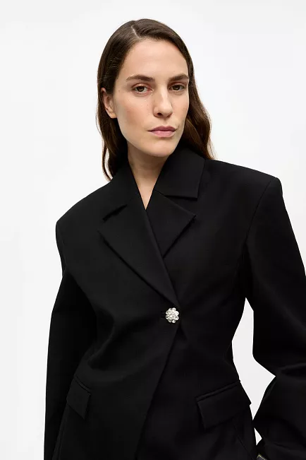 GANNI Heavy Cotton Tailoring Blazer Black blazer 2