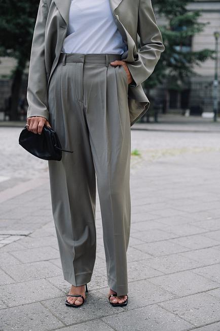Dagmar Wide Suit Trouser Stone Grey 1