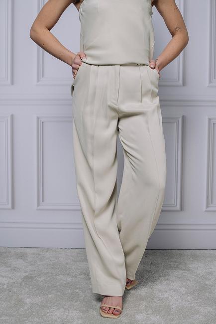 Dagmar Wide Suit Trousers Pearl Grey dressbukse