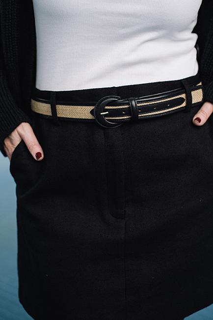 Maison Boinet Woman Belt Beige Black belte