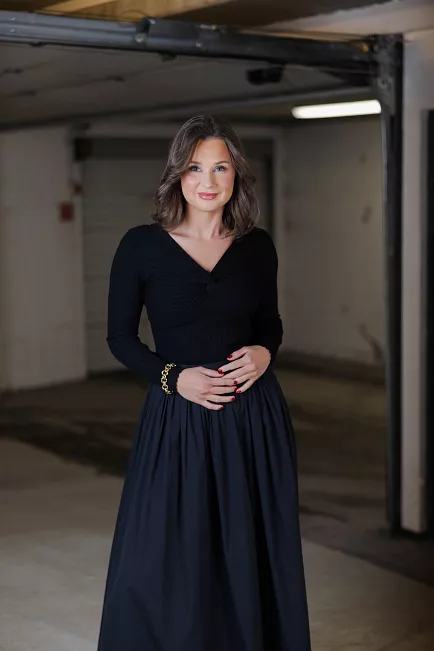 andiata polly rib knit black genser