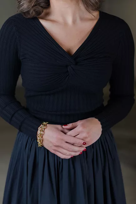 andiata polly rib knit black genser 2
