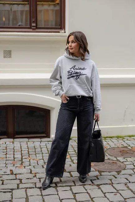 Anine Bing Harvey Sweatshirt Signature Heather Grey hettegenser 2