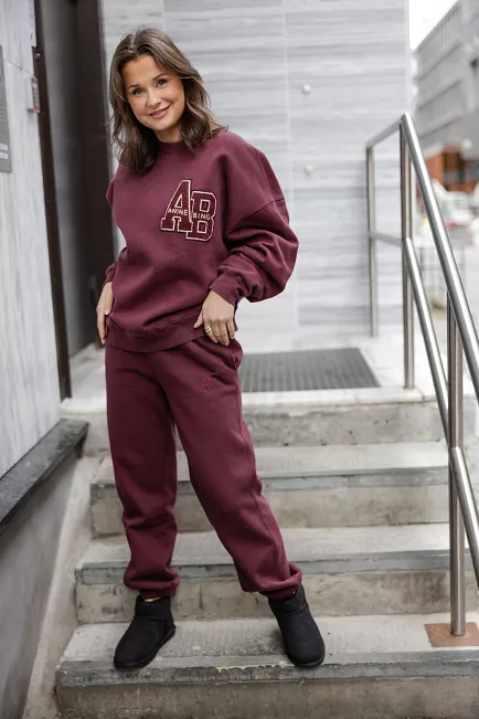 Anine Bing Karter Jogger Dark Burgundy joggebukse