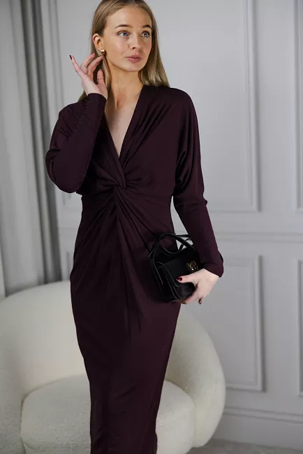 Anine Bing Mathilde Dress Bordeaux midikjole