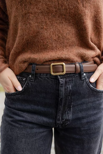 Lie studio the Georgia wide belt belte brun 2