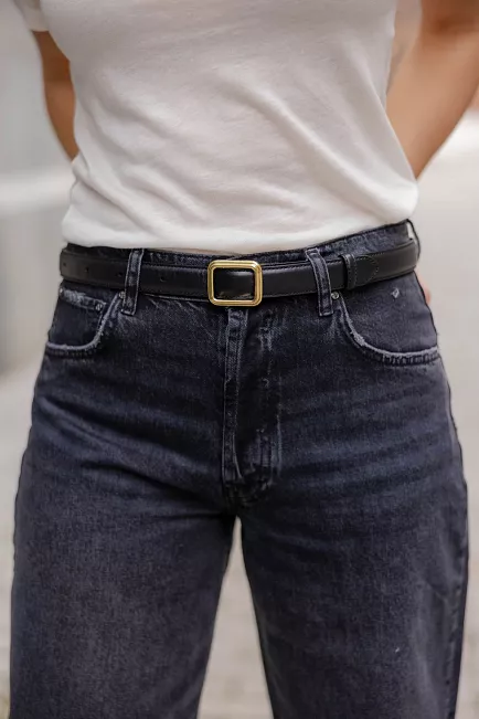 lie studio the Georgia belt black belte sort gull 2