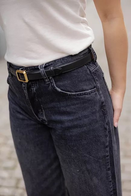 lie studio the Georgia belt black belte sort gull 3