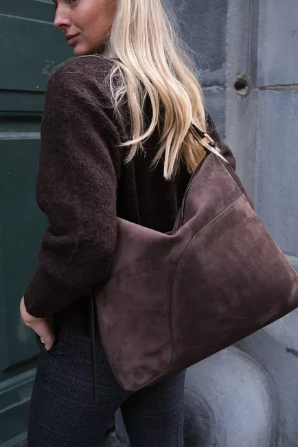 ATP Atelier Bassano Suede/Vacchetta Walnut tote veske