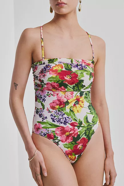 byTiMo Bandeau Swimsuit Daylight Bloom badedrakt
