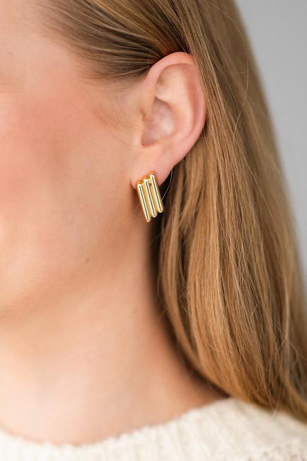 Anine Bing Diagonal Coil Earrings Gold øredobber 2