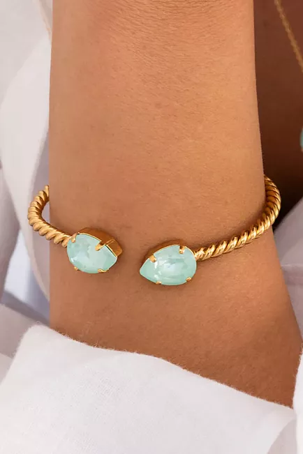 Caroline Svedbom Mini Drop Bracelet Gold Soft Mint armbånd
