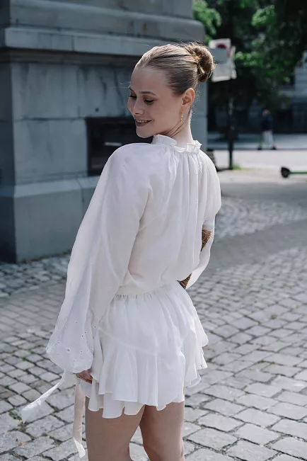 Confettibird Linen Skirt Shorts White skjørt 2