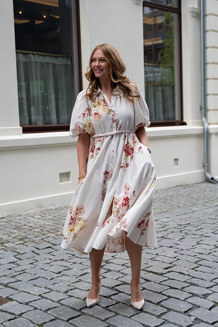 byTiMo Linen Button-Down Dress Rosette kjole 3
