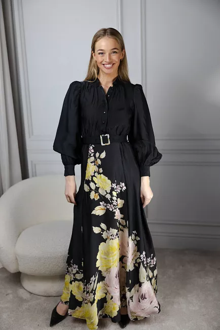 byTiMo Organza Maxi Dress Growing Flowers kjole