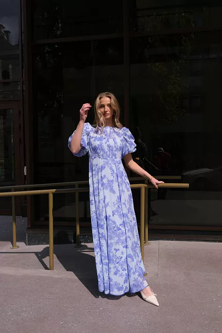 byTIMo Chiffon Maxi Dress Sky Blue kjole 2