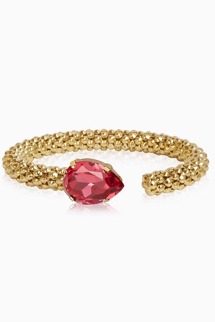 Caroline Svedbom Classic Rope Bracelet Gold Mulberry Red 2
