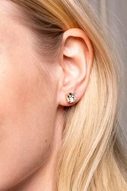 Caroline Svedbom Classic Stud Earrings Gold Crystal øredobber