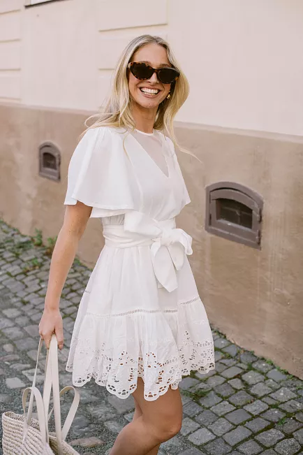 Confettibird confettimama embroidery dress white kjole