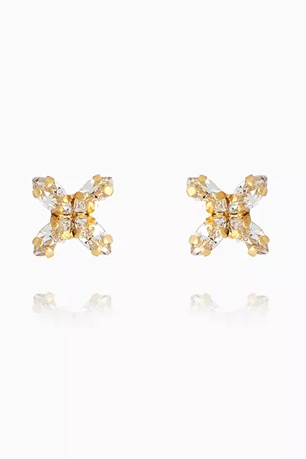 Caroline Svedbom Crystal Mini Star Earrings Gold Crystal øredobber