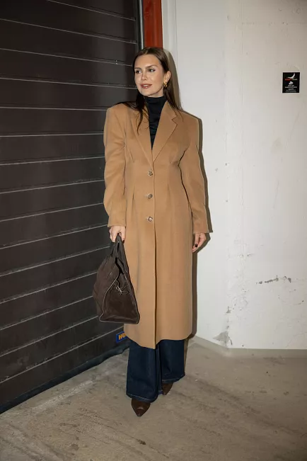 Dagmar Cinched Coat Camel ullkåpe 2