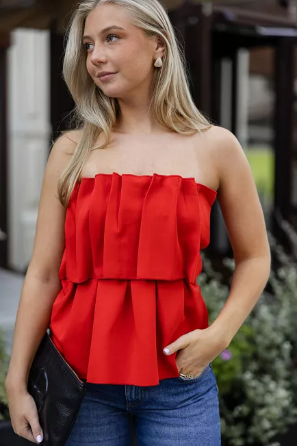 dagmar sculpted tube top red 1