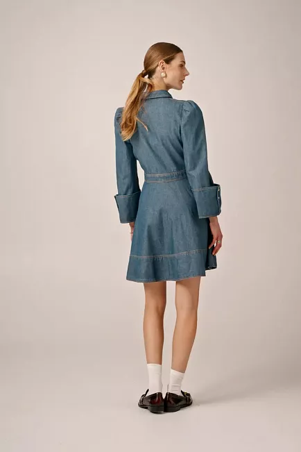 byTiMo Denim Mini Dress French Blue kjole 2