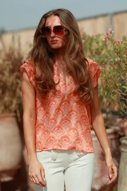 Nectar Ella Blouse Peach Fan topp 2