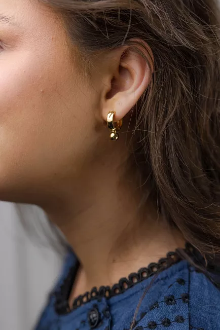 Enamel Avaya Hoops Gold øredobber 2